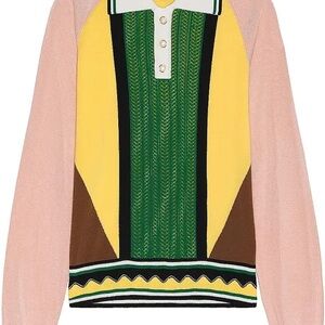 Casablanca Graphic Long Sleeve Knit Shirt in Multipanel Graphic XL